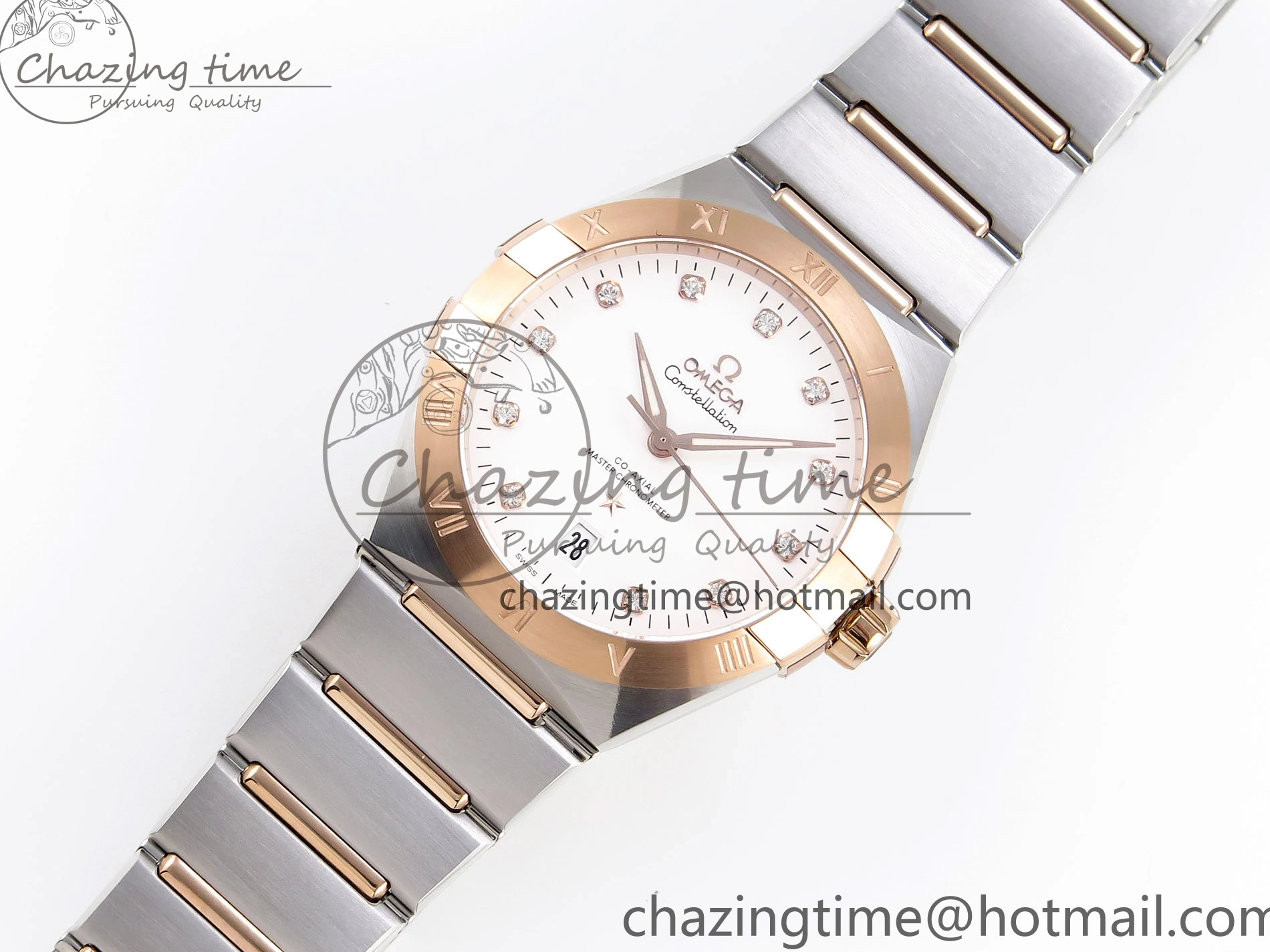 0511 Constellation 39mm SS RG ASWF 1:1 Best Edition White Diamonds Dial on SS RG Bracelet A Minimalist 7772